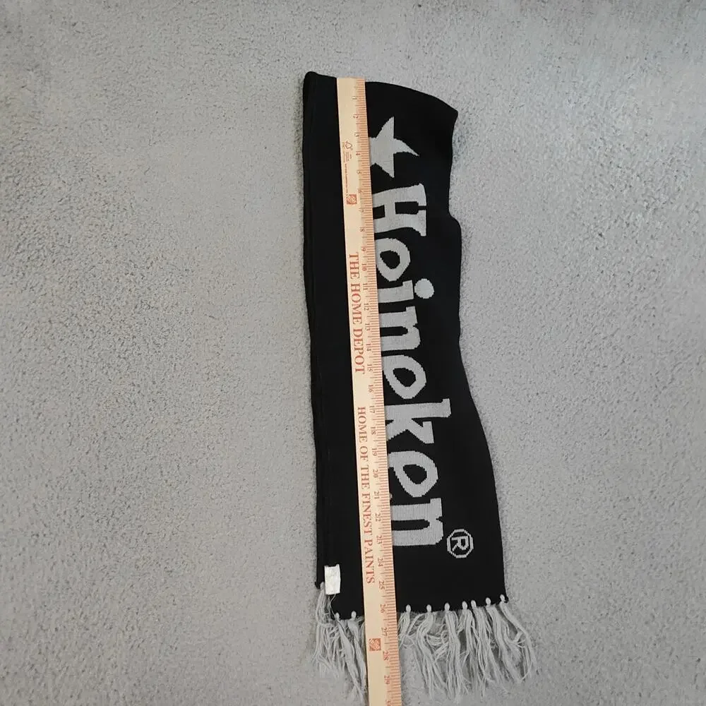 Heineken Scarf Black Silver Las Vegas Raiders Colors Ale Bet Alcohol Winter 60